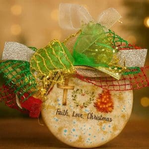 Faith, Love, Christmas - Deluxe Ribbon Ornament