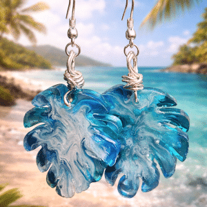 Tropical Escape Monstera Leaf Earrings