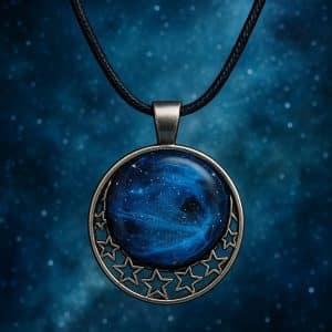 ✨ "Celestial Night" – Handcrafted Resin Galaxy Pendant Necklace in Star Bezel Frame