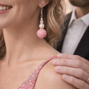 🏹💖 "Blushing Sweetheart" – Elegant Pink Pavé Crystal and Pearl Drop Earrings