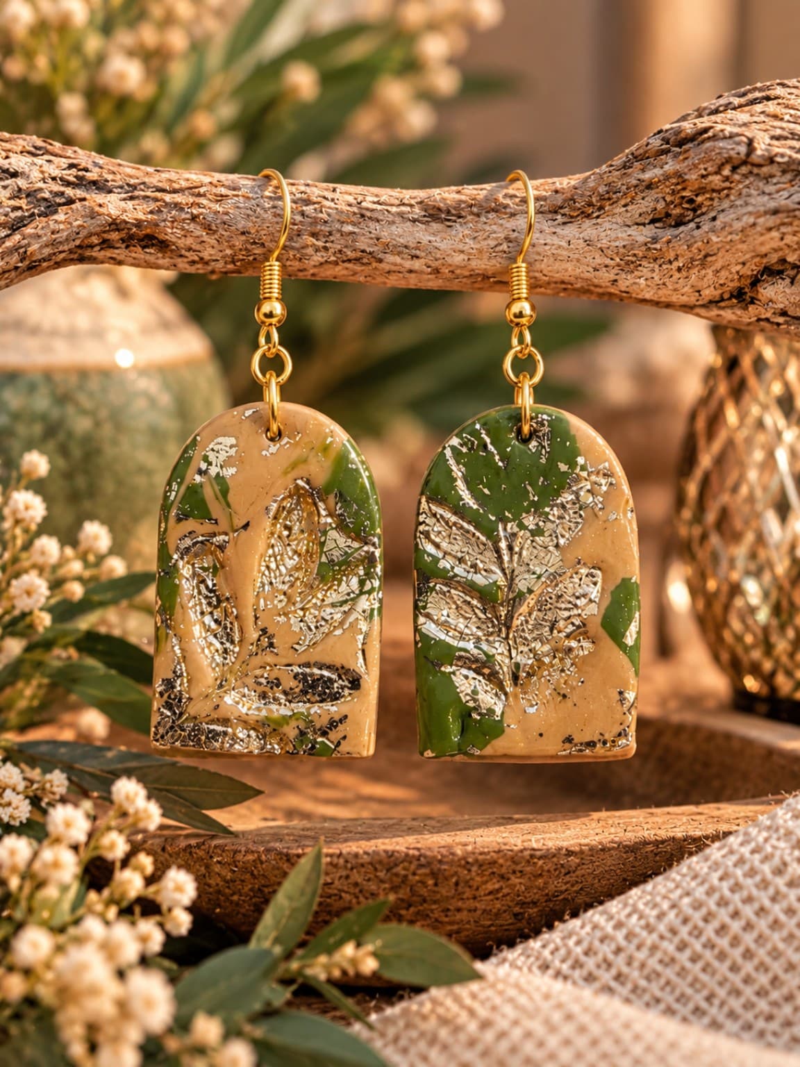 🌿 Enchanted Garden — Handmade Clay Earrings