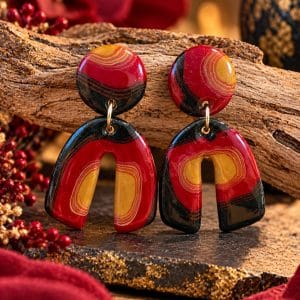 ❤️ Crimson Enchantment — Handmade Clay Earrings